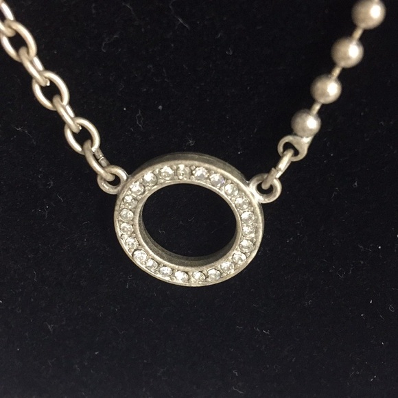 Chico’s necklace brushed silver tone rhinestone - Picture 4 of 9